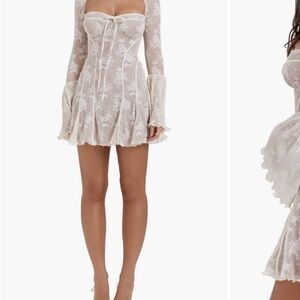 House of CB Analissa Long Sleeve Lace Dress - longer length